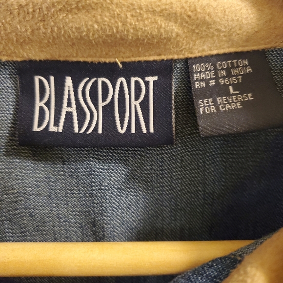 Blassport Womens Blue Western Blouse szL - Picture 3 of 5